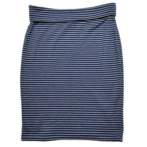 LuLaRoe Women Size XS Blue Stripe Pull‎ On 19" Skirt